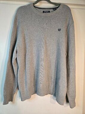 Chaps Ralph Lauren Men's Gray Crewneck Sweater XL Classic Cotton Cozy